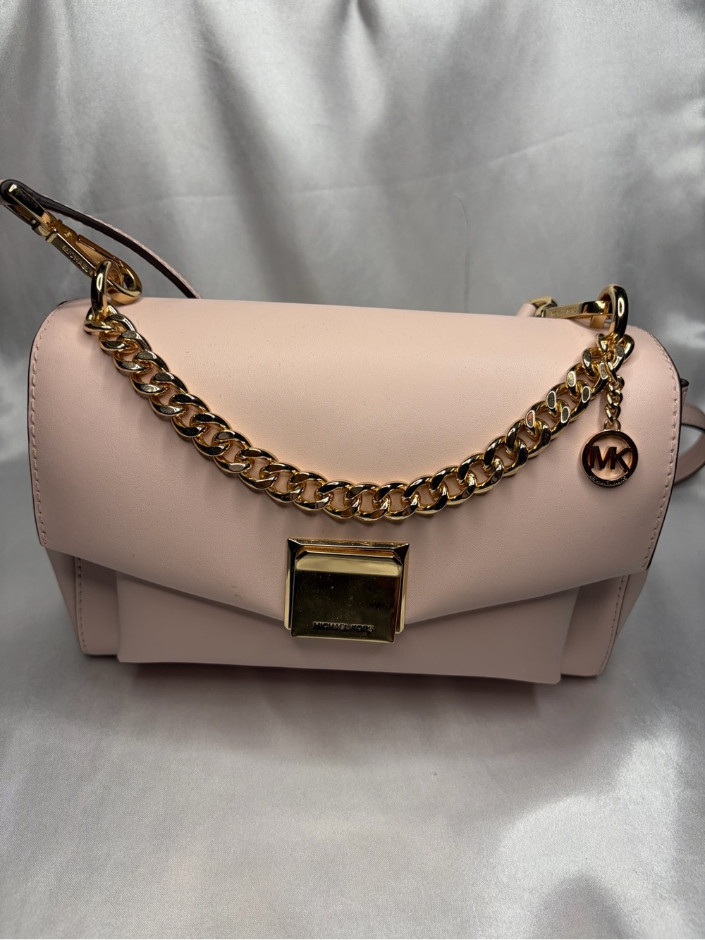 Michael Kors Pale Pink Leather Chain crossbody Bag
